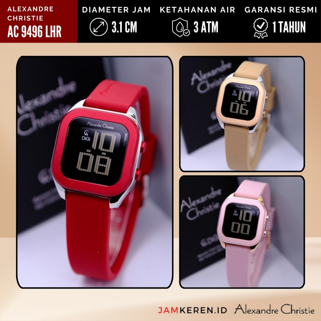 Alexandre Christie - Jam Tangan Digital Wanita - Jam Tangan Alexandre Christie AC 9496 LH Original