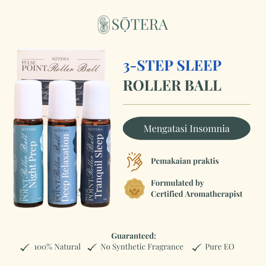 Sotera Sleep Aid Essential Oil Roll On untuk Tidur / Insomnia / Deep Sleep Tubuh Leher ( Ex Soothe S