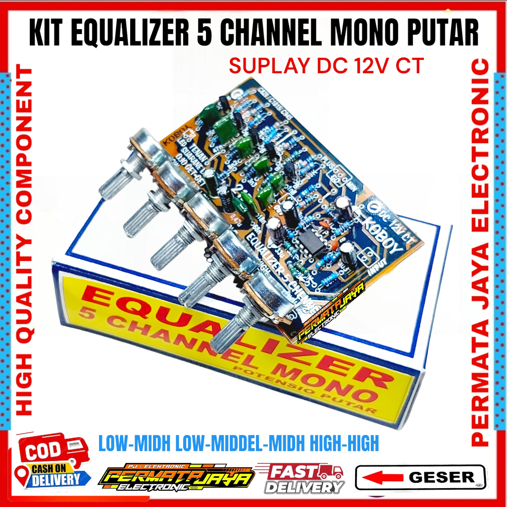 Kit Equalizer 5 Channel Potensio Putar