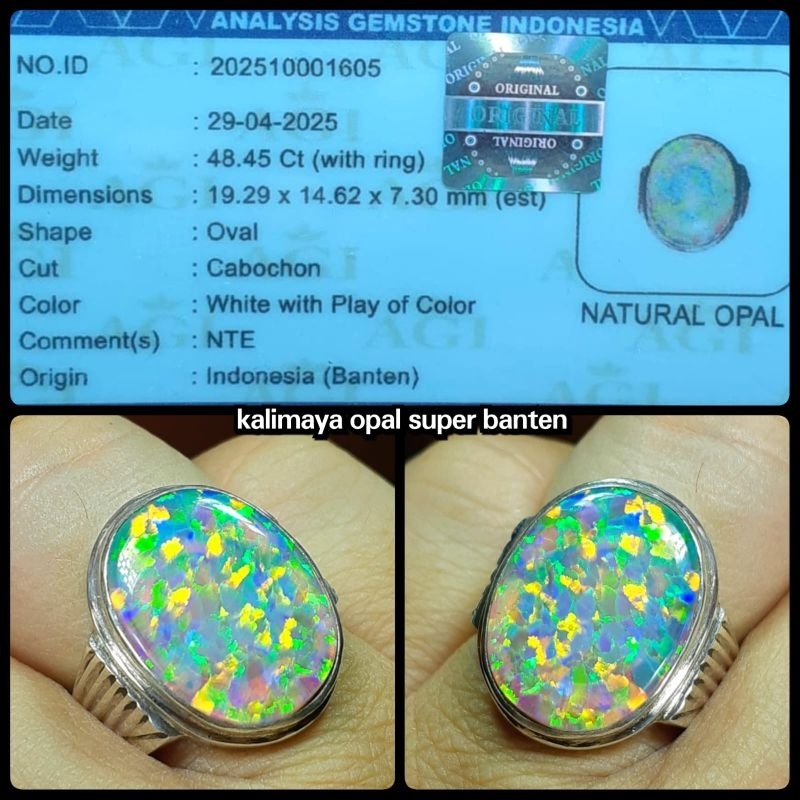 cincin perak asli batu kalimaya banten super kontes
