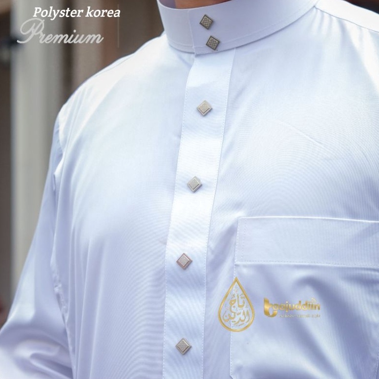 KODE J7R Jubah Gamis Pria Saudi Style Alharamain Polyester Korea Kancing Premium Exclusive Jubah Sau