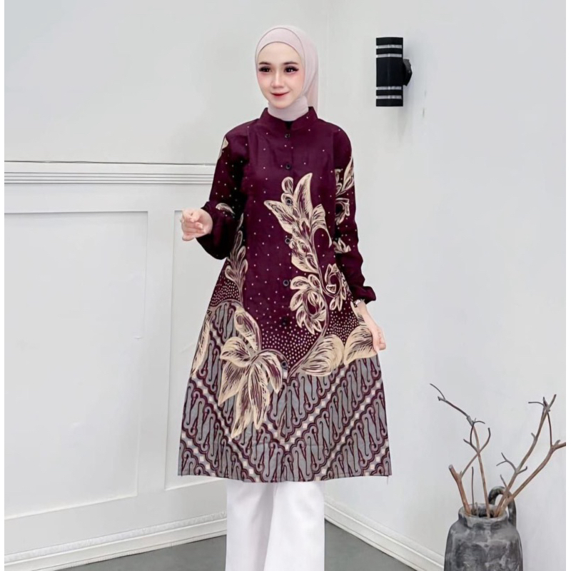 hot sale tunik batik wanita modern atasan baju batik wanita drees batik wanita premium
