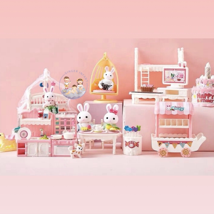 COD mainan boneka rumah rumahan playhouse doll boneka kelinci pretend play mainan rumah rumahan main