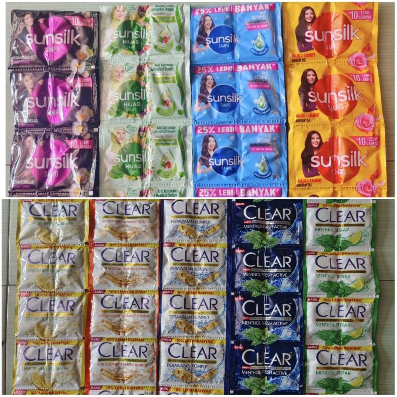 Shampoo Sunsilk Clear Renteng Isi 24 saset/renceng