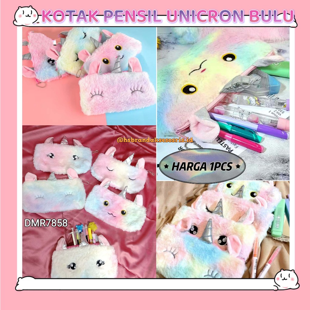

TEMPAT PENSIL BULU WARNA PELANGI / KOTAK PENSIL RESLETING / CASE PENSIL UNICORN / DOMPET BULU KOSMETIK / CASE PENCIL RAINBOW CASE COSMETIC / DMR7858