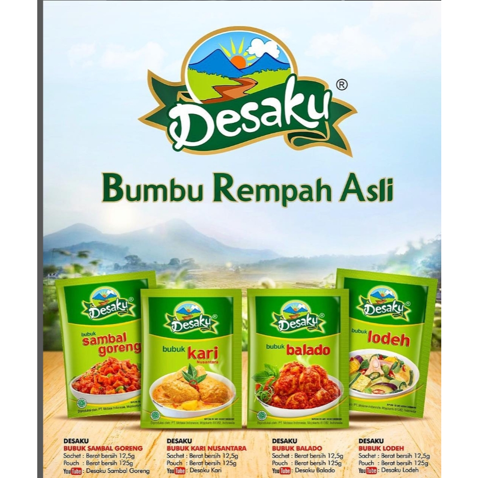 

DESAKU Bumbu Instan (Kari/Balado/Opor/SambalGoreng/Gulai) 12,5Gr Renceng isi 10pcs