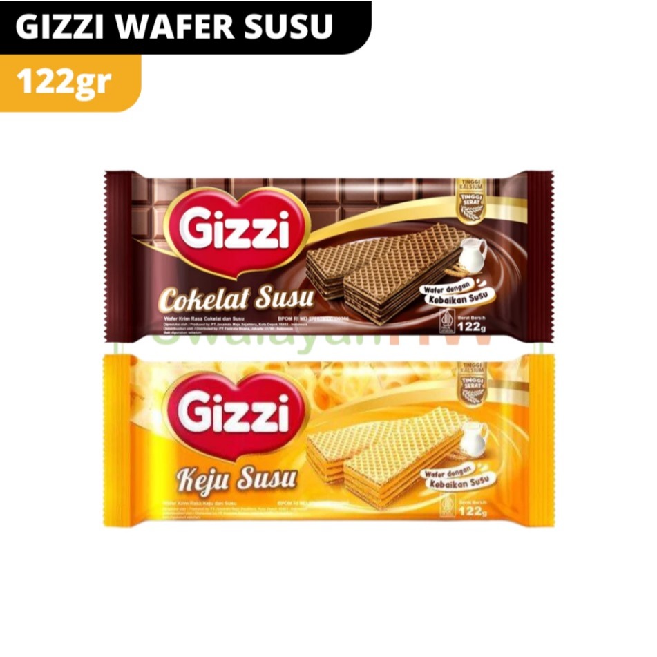 

[Hadiah] GIZZI Wafer Cokelat Susu / Keju Susu 122 GR Random