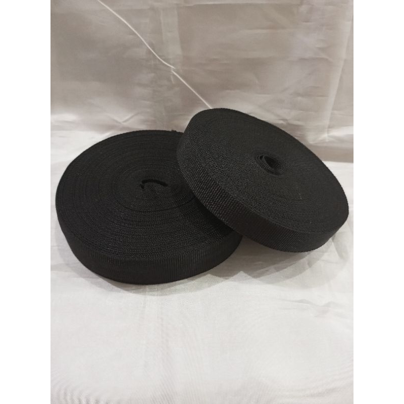 Tali Sabuk Roll/Tali Webbing Hitam Lebar 2Cm/Tali Sabuk Kanvas
