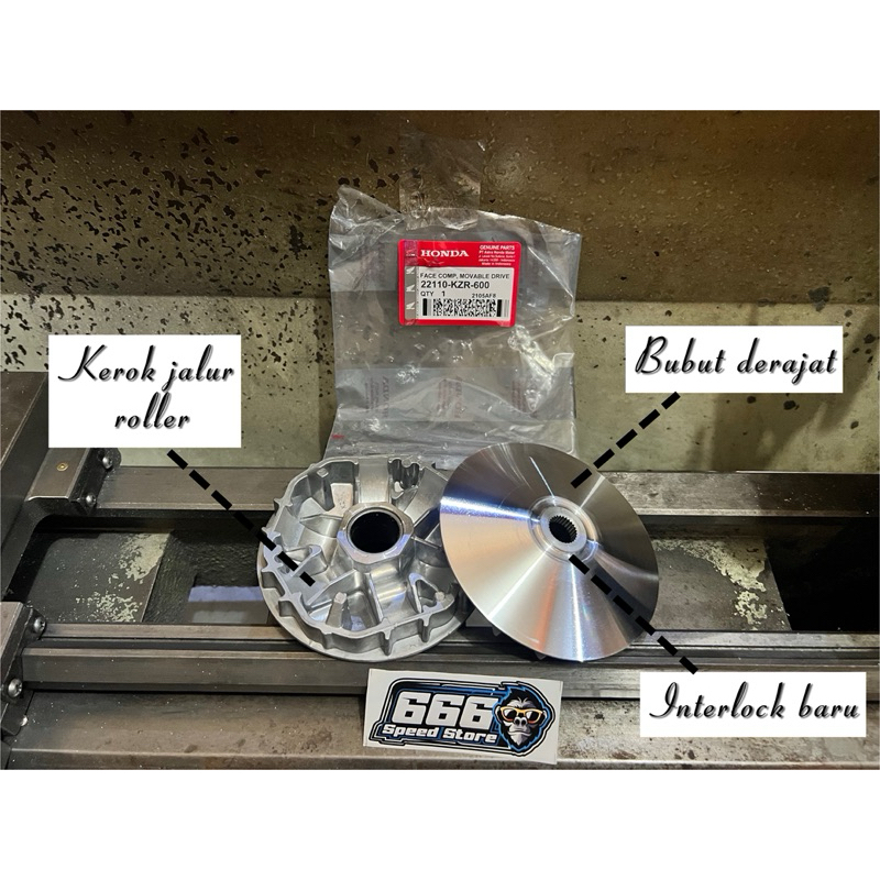 pully pulley set rumah roller custom racing vario NEW 150 125 pcx 150 kode KZR bubut kipas 14 13.8 1