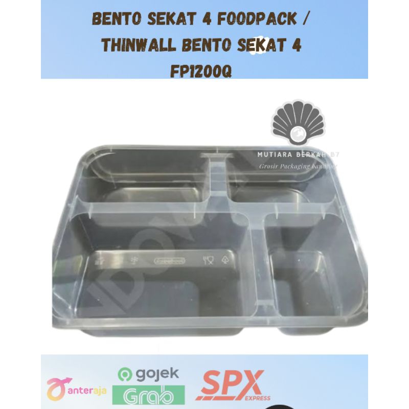 Bento Sekat 4 Foodpack / Thinwall Bento Sekat 4 FP1200Q