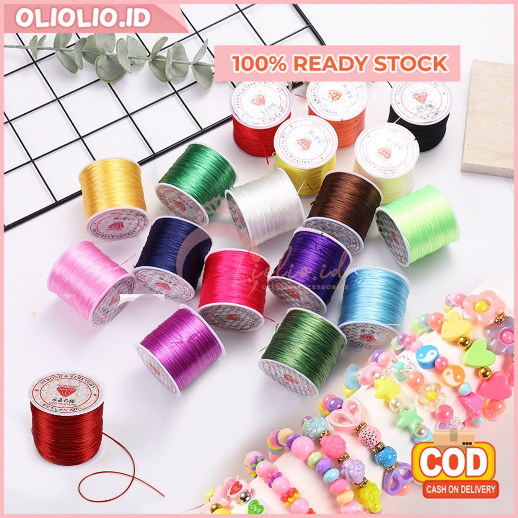 [READY] Tali Benang Karet Elastis 1 Roll 50 meter Aksesoris Kerajinan DIY Gelang Kalung Handmade