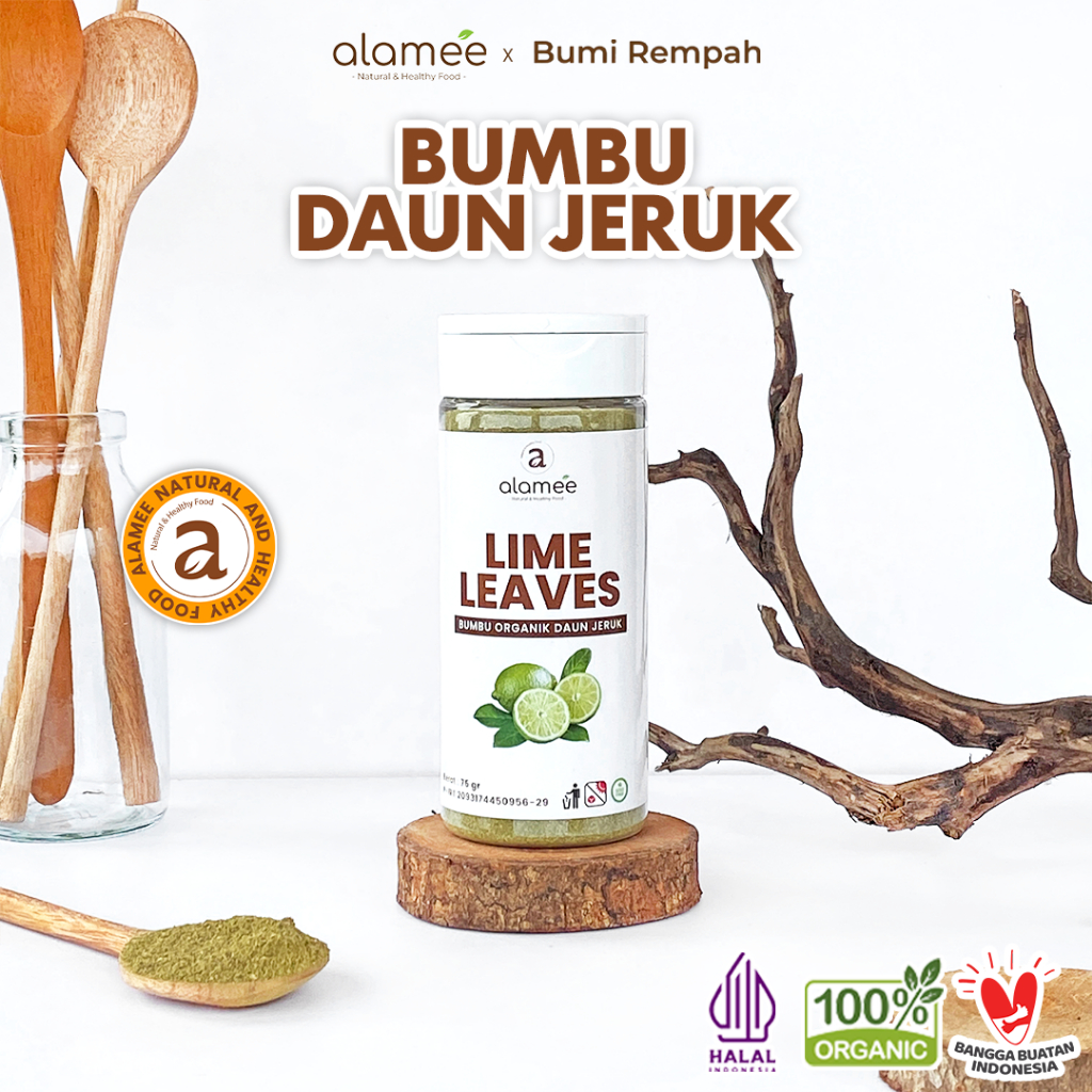 

ALAMEE Daun Jeruk Bubuk Lime Powder Bumbu Dapur Instan Organik Murni Asli Tanpa Campuran 75g