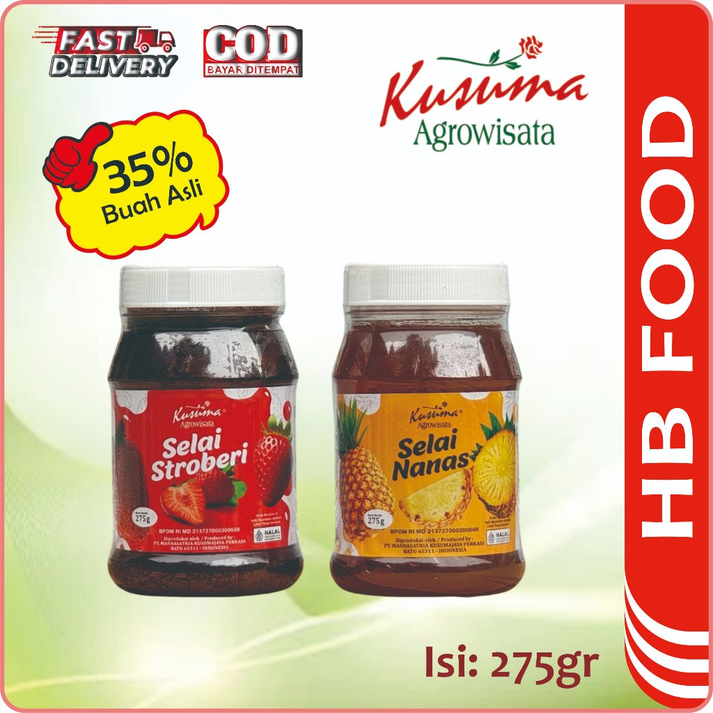 

Kusuma Agro Wisata - Selai Rasa Buah - Nanas - Stroberi - Mengandung 35% Buah Asli