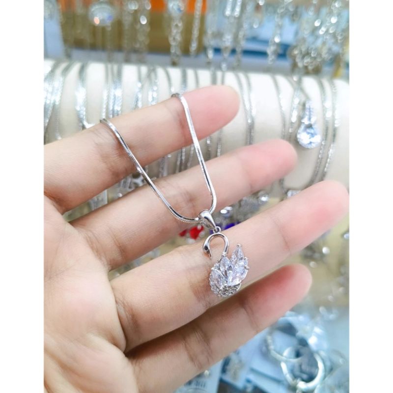 KALUNG PERAK ASLI 925 LAPIS EMAS VARIASI ANGSA375