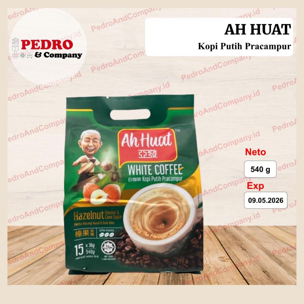 

Ah huat white coffee hazelnut & raw sugar 540 gram isi 15 sachet