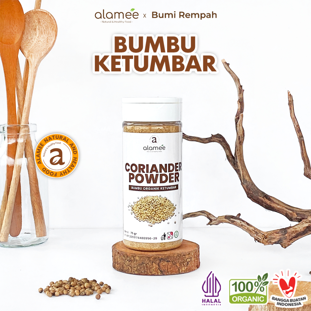 

ALAMEE Ketumbar Bubuk Organik Bumbu Dapur Instan Coriander Powder Murni Asli Tanpa Campuran 75g