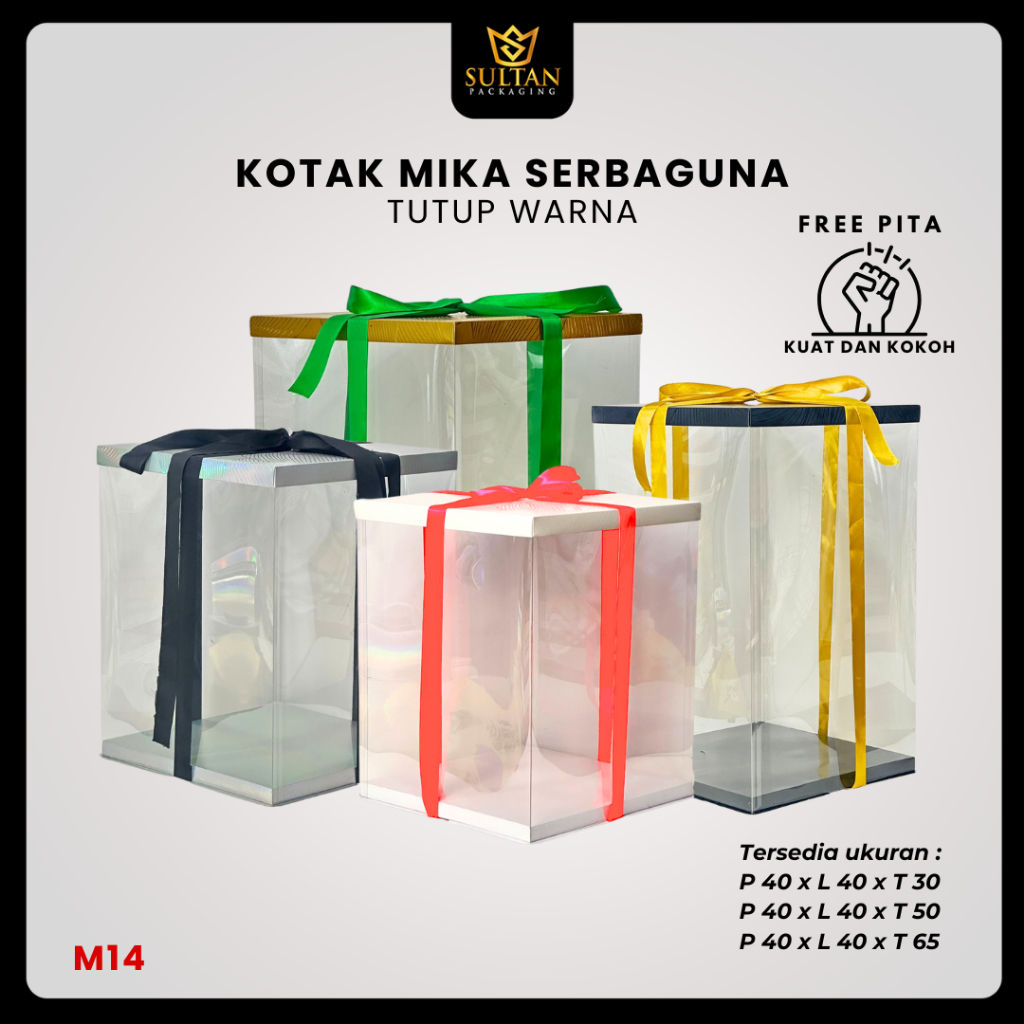 

. Cake Box Kotak Kue Mika Transparan Dus Hadiah - Tutup Hologram M14