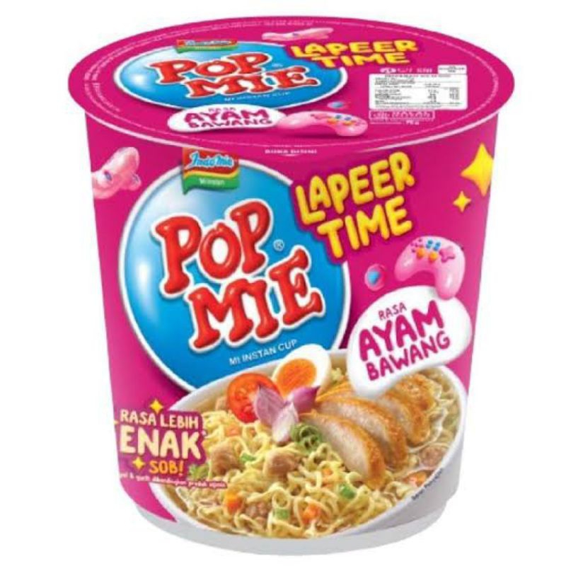 

pop mie rasa ayam bawang lapeer time 75gr cup