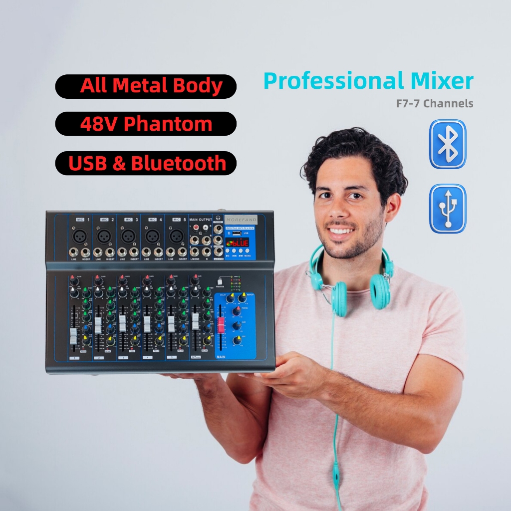4 Channel Mixer audio/mixer mini/Sound Card/Amplifier Bluetooth/profesional USB mikser audio