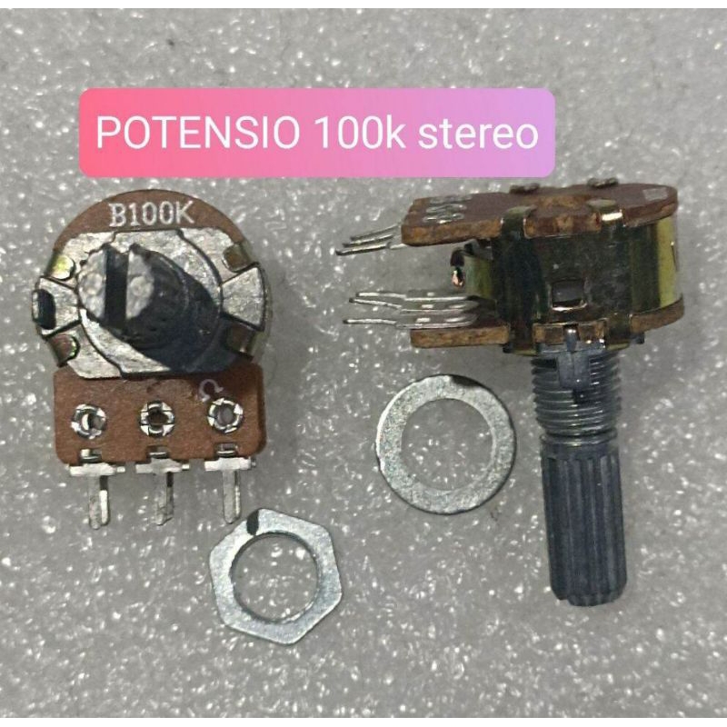 POTENSIO STEREO 100K POTENSIOMETER STEREO 100K