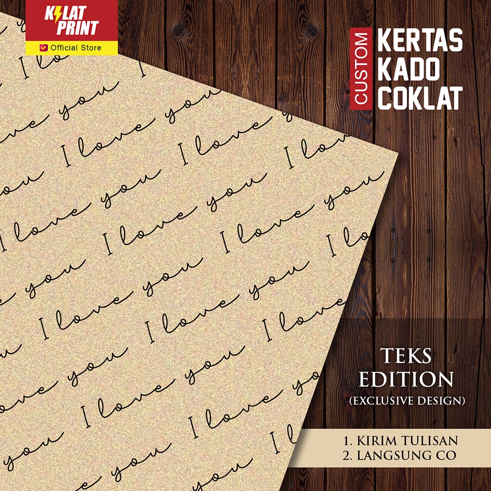 

Custom Kertas Kado Aesthetic Samson Kraft Coklat Teks Edition