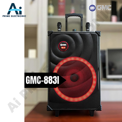GMC 883i Speaker Speker Meeting Portable Bluetooth RGB LED 15 Inch Free 2 Mic Wireless