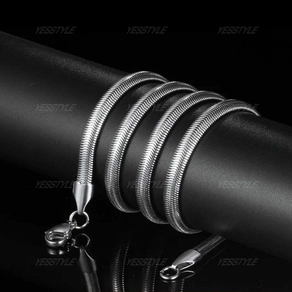 Yesstyle Kalung Pipih SIlver Gold Kalung Unisex Fashion Tahan Karat