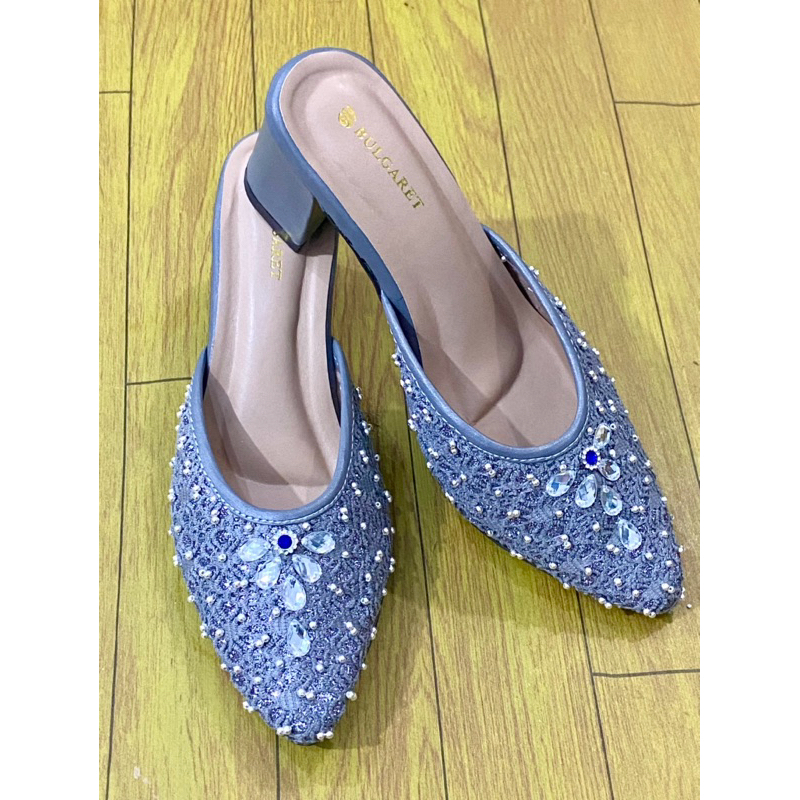 ( TERMURAH ) heels payet mewah | Sendal Pengantin Payet Glitter hak 7 cm Sepatu Wanita