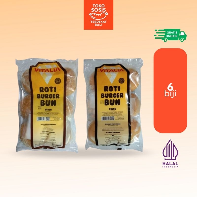 

Vitalia Roti Burger Bun Wijen dan Polos 6 pcs