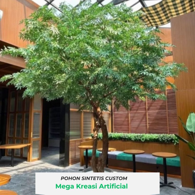 Pohon Hias Maple Tinggi 3 Meter Daun Rimbun - Pohon Dekorasi Plastik - Pohon Maple Jepang - Pohon De