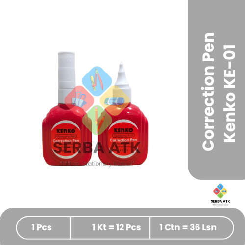 

Stipo/Tip ex cair Kenko merah KE-01 correction pen