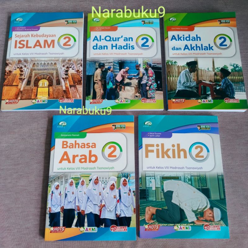 Agama kelas 8 Kurikulum Merdeka SMP MTS Aqila / Bahasa Arab SKI Akidah akhlak Al Qur'an Hadis Fikih