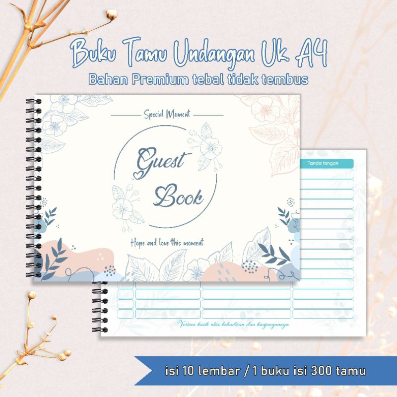 

[READY] Buku Tamu Pernikahan / Guest Book Cover Aesthetic dan Elegan / Guest Book Hard Murah Isi 300