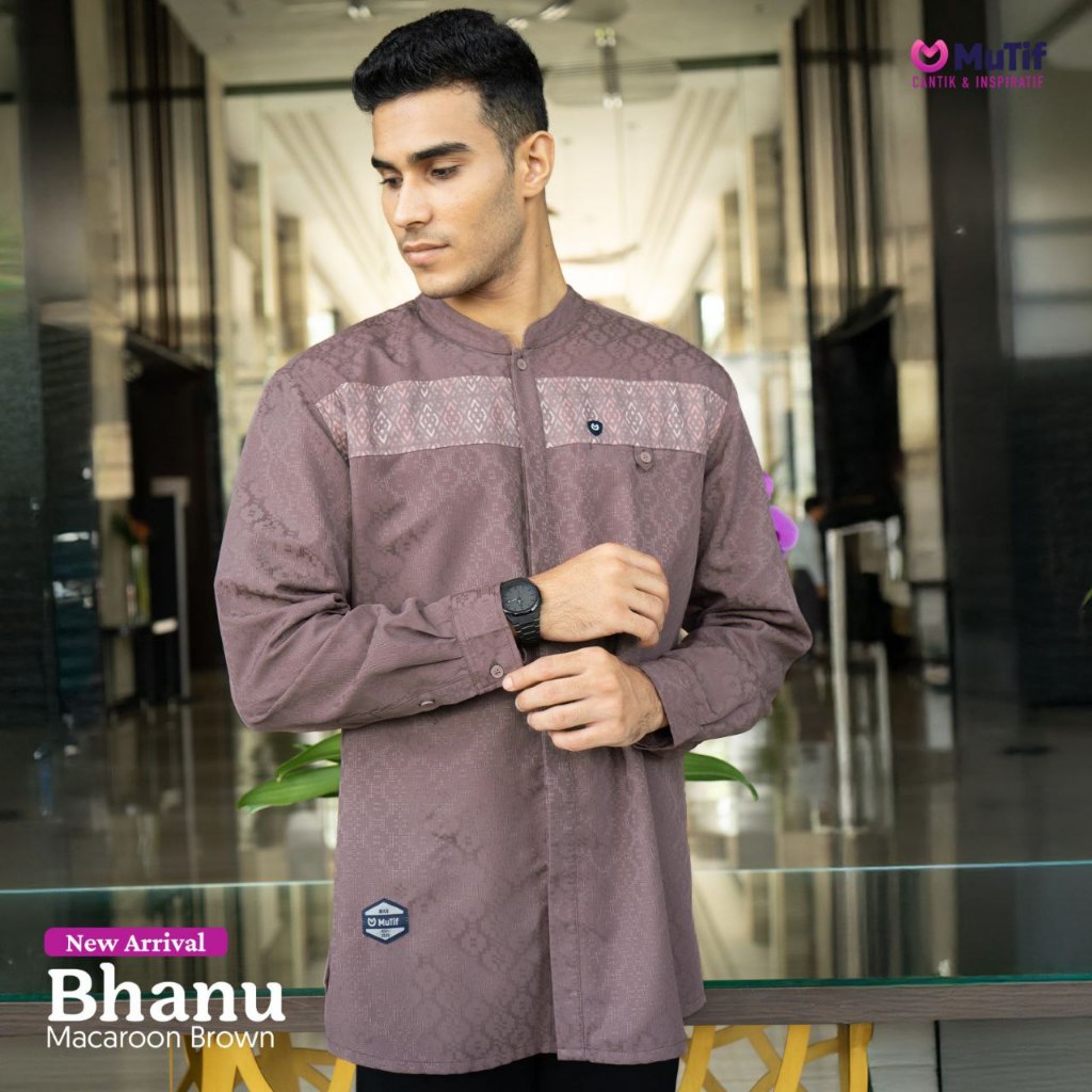 MUTIF BHANU MACAROON BROWN / KOKO MUTIF TERBARU / KEMEJA MUTIF DEWASA / KOKO LENGAN PANJANG