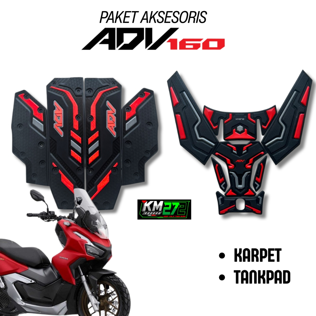 KM272 Paket Aksesoris  ADV 160 2022 - 2025 / Karpet & Tankpad ADV 160 Bahan Tebal Full Karet Premium