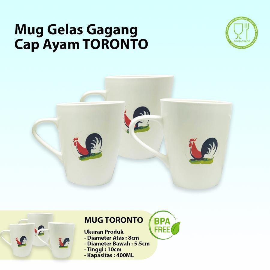 Mug Gelas Gagang Plastik Gelas Kopi Teh Toronto 400ml