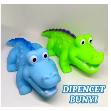 MAINAN BUAYA KARET DIPENCET BUNYI