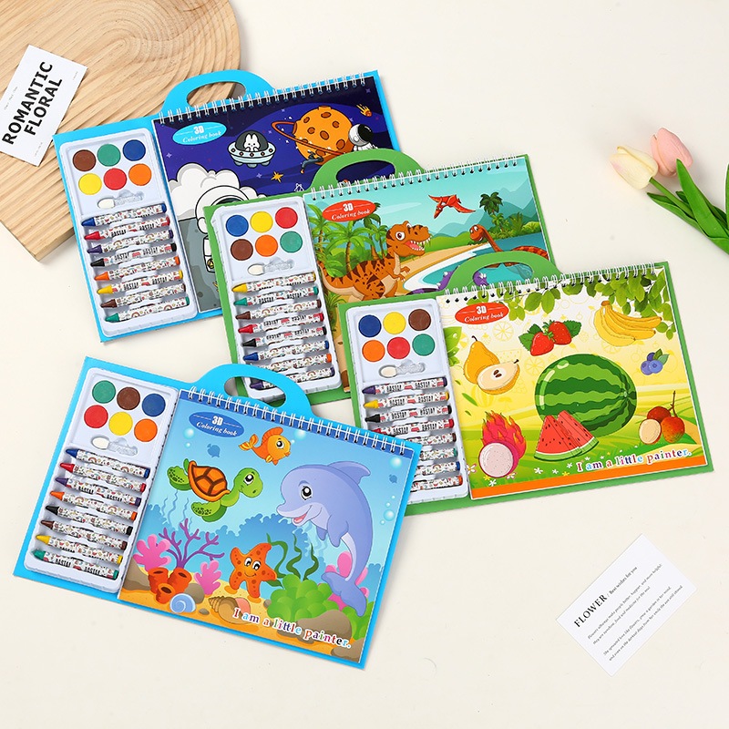 

(belanjaonlineku) Anak Motoric Coloring Kit / Buku Melukis Melatih Kemampuan Motorik Anak / Set Peralatan Mewarnai