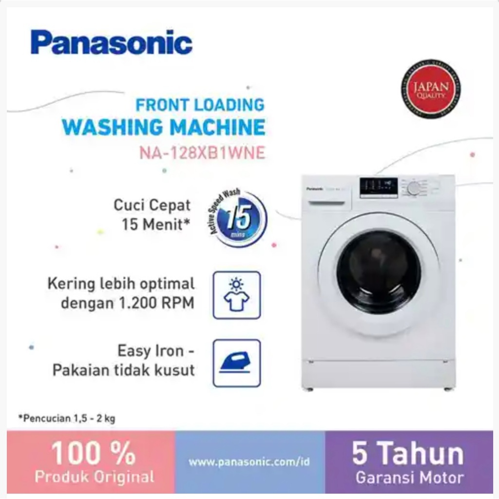 PANASONIC MESIN CUCI FRONT LOADING WASHER NA128XB1WNE