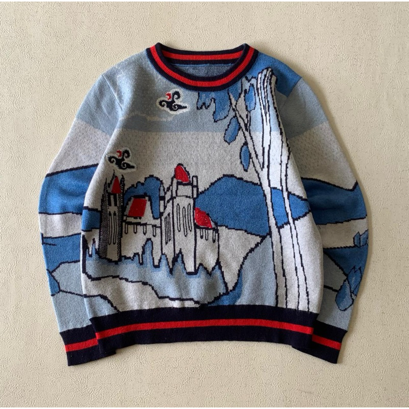 Unknow Rare Landscape Pattern Knitwear