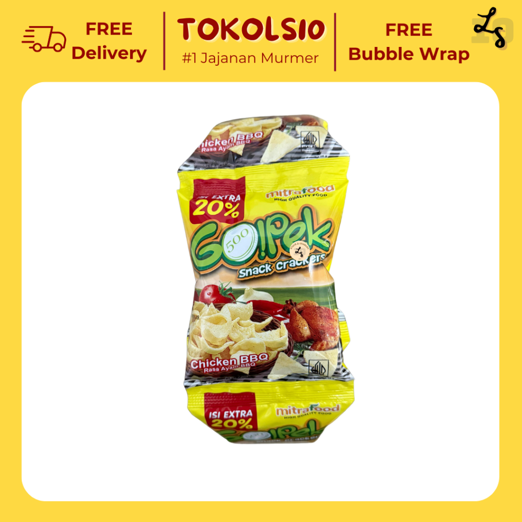 

Gopek Chiki Ecer 1000 Rasa Ayam BBQ 1 Renceng isi 10x10gr