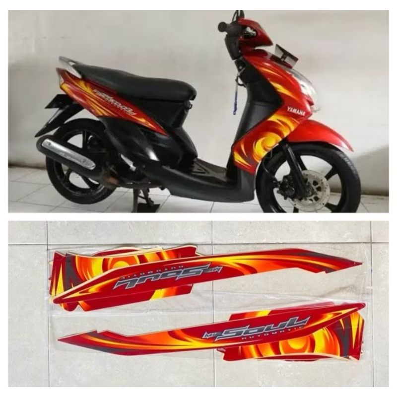 striping mio soul ori stiker lis body yamaha mio karbu 2007 full set