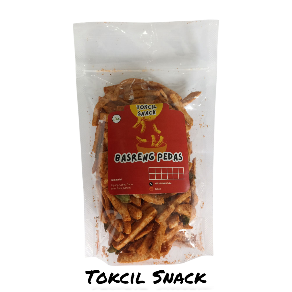 

Basreng Pedas Daun Jeruk Tokcil Snack Kemasan 100 gram