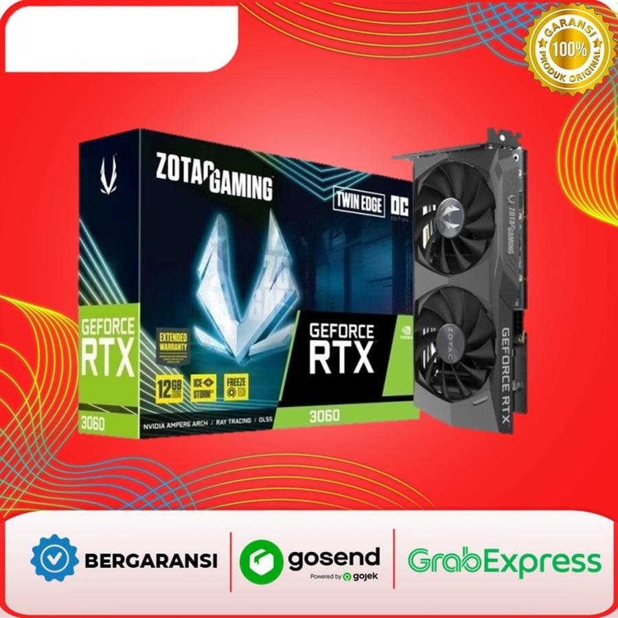 Zotac Gaming Geforce RTX 3060 12GB Twin Edge BLACK GDDR6 VGA Nvidia RTX3060