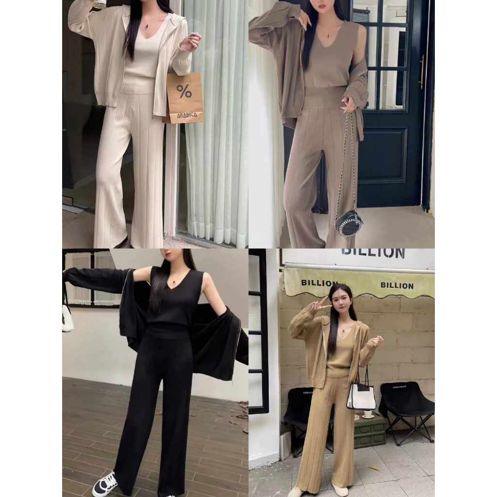 set celana Wanita knit  Midi PREMIUM IMPORT - Set yurong