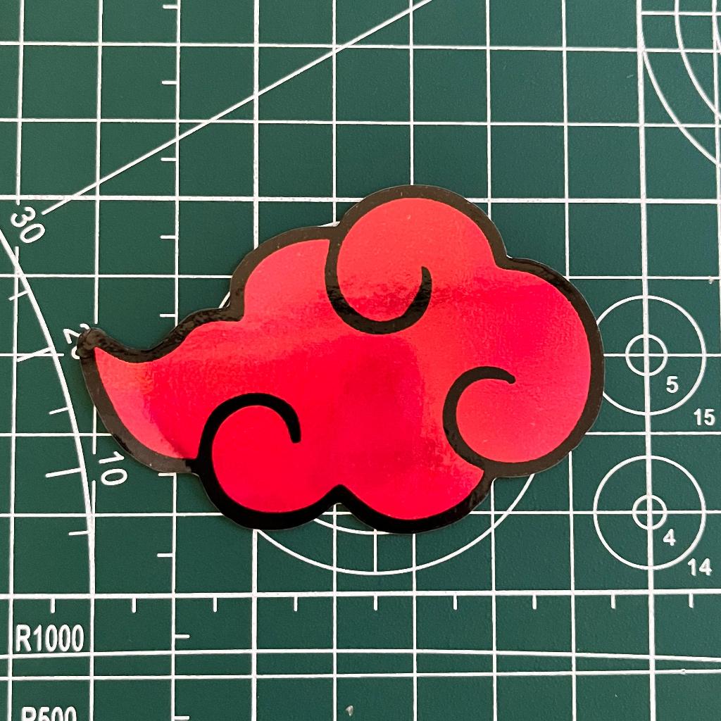 Stiker Naruto Akatsuki hologram || Sticker anime naruto logo Akatsuki Hologram
