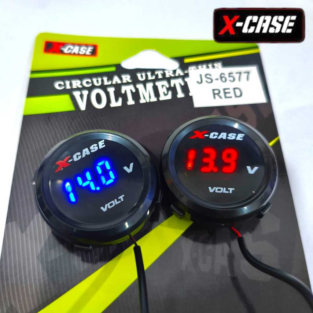 VOLTMETER BULAT DIGITAL VOLTMETER PENGUKUR AKI DIGITAL BULAT XCASE UNIVERSAL SEMUA MOTOR MV55