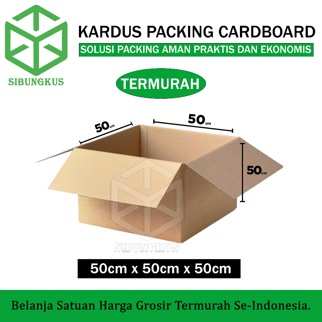 

Kardus Karton Box Packing 50x50x50 cm Dus Single Layer Coklat Polos Tebal Termurah - Rusfet 50 x 50 x 50 cm Satuan