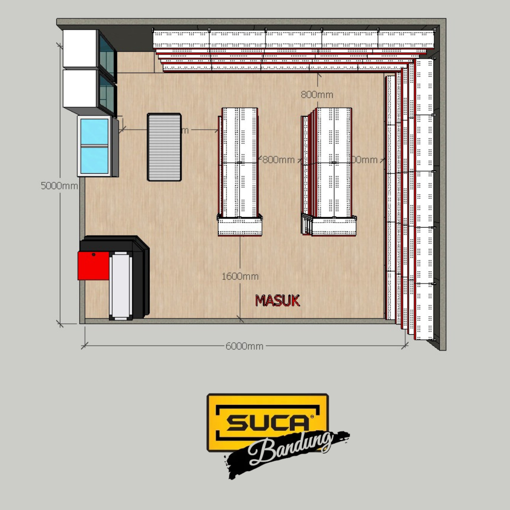 Rak Minimarket Paket Luas 6x5m