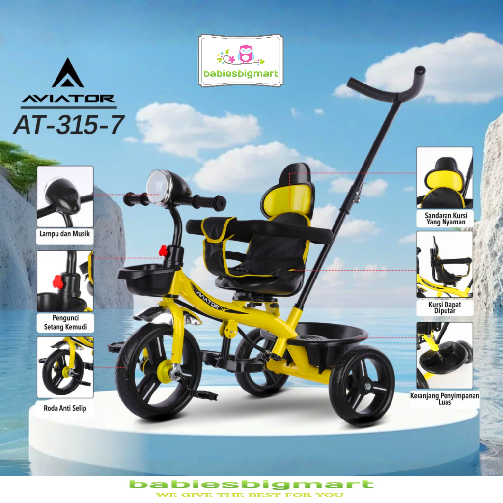 SEPEDA ANAK RODA 3 TIGA TRICYCLE AVIATOR AT 115 / AT 315-7 / AT 306 7 / AT 105 7 / AT 125-7 / EXOTIC